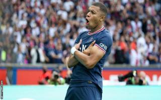 France's Kylian Mbappe shows how to celebrate a goal